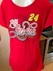Vtg  Chase Authentics  Jeff Gorden  #24 Red Womans 2 Sided  T Shirt X Large B13