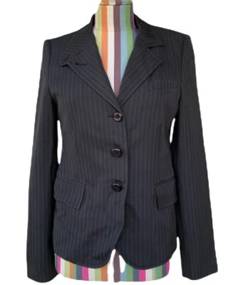 Blazer Armani Collezioni Gris Oscuro Rayas Talla 6 0403 Foto 1 de 4