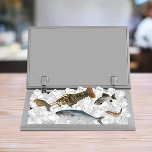 Dr20"x14"x13" Drop In Ice Chest Enfriador de hielo Cubo de hielo Acero inoxidable con cubierta - Imagen 1 de 12