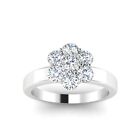 0.89 Ct Natural Round Diamond Anniversary Wedding Ring 14k White Gold Size 6