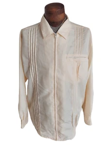 HABAND Men's Cream Full Zip Pleated Windbreaker Jacket Size Extra Large XL - Picture 1 of 12