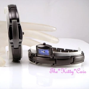 Rare Retro Couture Designer Gunmetal Grey Brown Bracelet Slide-Out Hidden Watch - Picture 1 of 8