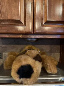 Oso Dorado Peluche Esponjoso Perro Marrón con Arco 19" - Imagen 1 de 7