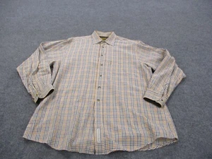 Barbour Shirt Adult XL Yellow Plaid Collared Classic Business Dress Casual Mens - Picture 1 of 9