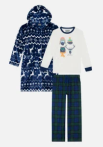 Eddie Bauer Kids 3-PC Sleep Set 1 Robe,1 Pajama Top,1 Pajama Bottom(BLUE S)NWT - Picture 1 of 7