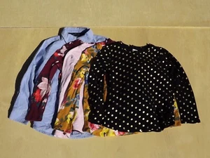 Girls Size Small (5) Long Sleeve T-Shirt Set with Denim Shirt 5 Pcs Blue Yellow - Picture 1 of 6