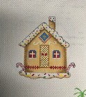 Handpainted Needlepoint Canvas Gingerbread house Christmas Ornament,18ct
