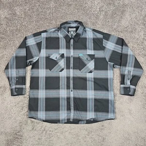 Camisa Dixxon Para Hombres 4XL Negra Gris Franela a Cuadros 9 Mil Manga Larga Abotonada - Imagen 1 de 13