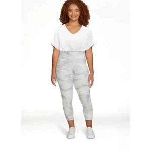 Leggings Avia Works Active Cintura Alta Longitud Corta Gris Blanco Camuflaje TALLAS M,L,XL - Imagen 1 de 5