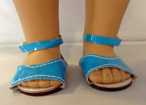 Sandalias turquesa con correa al tobillo para muñecas American Girl de 18 pulgadas - Imagen 1 de 1