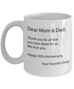 Regalos del 50 aniversario para padres - 50 aniversario de boda - tazas de papá y mamá - Imagen 1 de 2