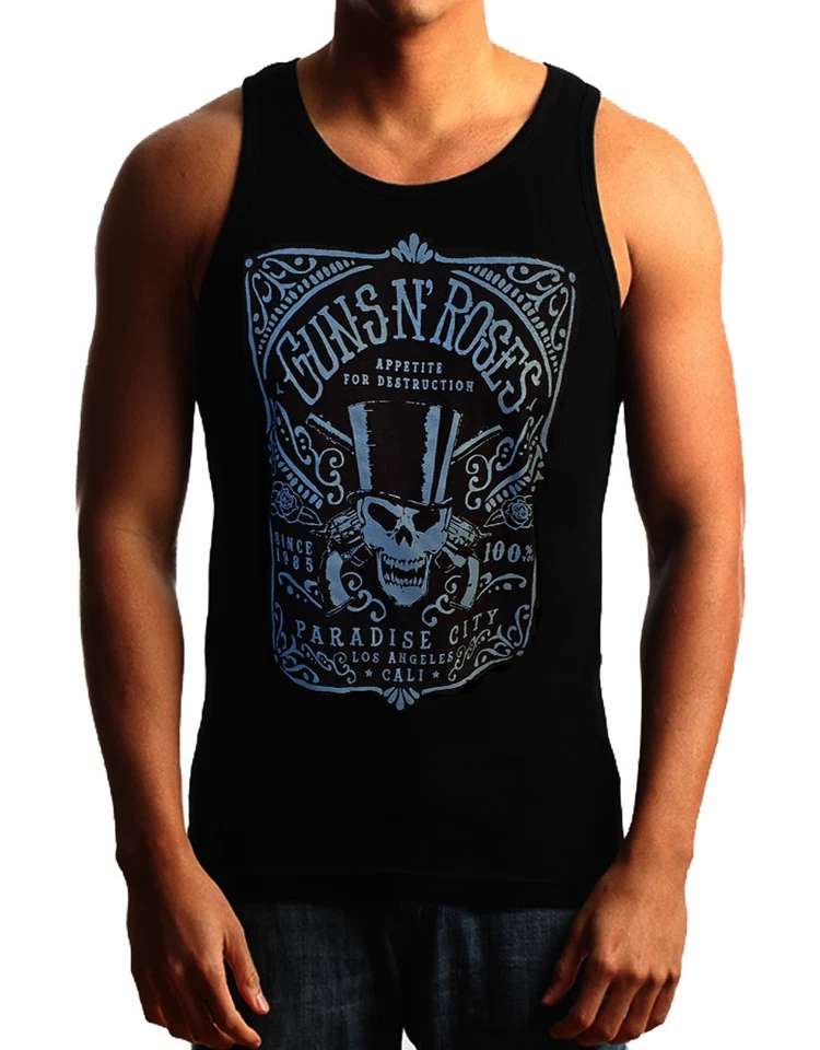 Camiseta sin mangas negra Guns N Roses Paradise City banda de punk rock Foto 1 de 1