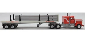 LIONEL INLAND STEEL SEMI TRACTOR TRUCK & FLATBED TRAILER W/ STAKES & I BEAM LOAD - Picture 1 of 1
