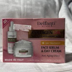 DELFANTI DUO PACK COLLAGEN 24K FACE SERUM & DAY CREAM ANTI-AGING EFFECT - Picture 1 of 9