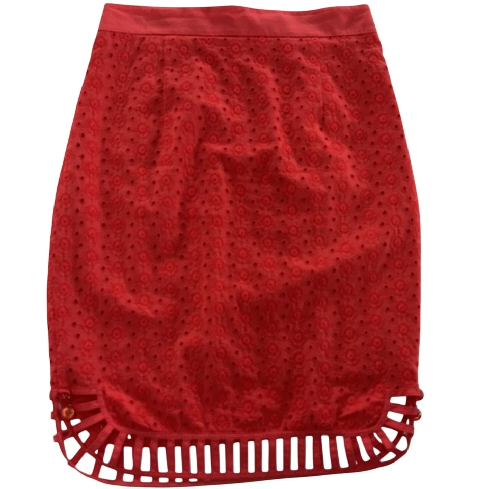Falda Plenty by Tracy Reese para mujer 4 ojales bordados encaje lápiz dobladillo curvo Foto 1 de 4