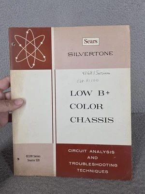 Manual de reparación de televisión Sears vintage tono plateado bajo B + chasis color  Foto 1 de 4
