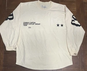 Beyoncé Cowboy Carter Tour 2025 Official Long Sleeve Cream Shirt Merch Sz XL New - Picture 1 of 6