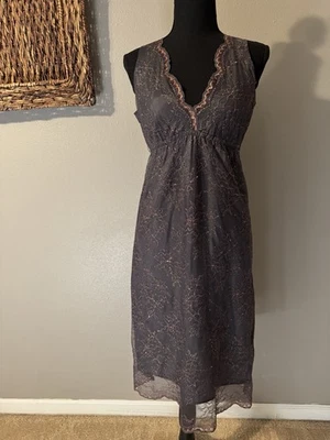 Vestido Anthropologie Twelfth Street Cynthia Vincent Gris Cobre S Pequeño Encaje Sin Mangas Foto 1 de 4