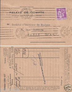 Relevé de Compte Postaux Carte Postale Paris 1933-59 - Picture 1 of 7