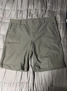 George Mens Casual Chino Shorts Dark Green Front Pockets Sz 38 - Picture 1 of 3