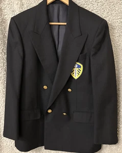 Blazer corto Marks & Spencer azul marino mezcla de lana Leeds United Football Club 38 *Leer - Imagen 1 de 13