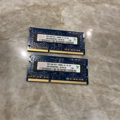 Hynix 4GB (2x2GB) 1Rx8 PC3 10600S 9 10 B1 DDR3 Laptop Memory RAM  - Image 1 of 3
