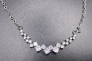 Diamond Pendant Necklace Selection Valentine Birthday Anniversary Simulated Fill - Picture 1 of 4