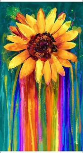 Panel de tela Sundance girasol 24" algodón multicolor Timeless Treasures CD3300 - Imagen 1 de 1