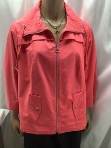 Studio Works Jacket Womens XLarge Coral Full Zip Lined 3/4 Sleeve MGO230810/OB7 - Picture 1 of 8