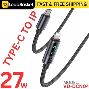 27W USB-C to 8-Pin Cable For Apple iPhone 5 6 7 8 X XS 11 12 13 14 Fast Charger - Picture 1 of 11