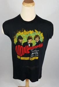 Vtg 80s Monkees Concert Tour Hanes T Shirt Surf 1986 Guitar Record Thin L/M - Picture 1 of 5