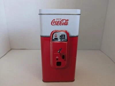 Coca Cola Tin Vending Machine 7” Tall 2003 Red& White WX3-66SQVD Raised Graphics - Image 1 of 4