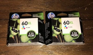 Genuine HP 60XL Tri-Color Ink Cartridges EXPIRED August 2013 Sealed Lot of 2 - Picture 1 of 2
