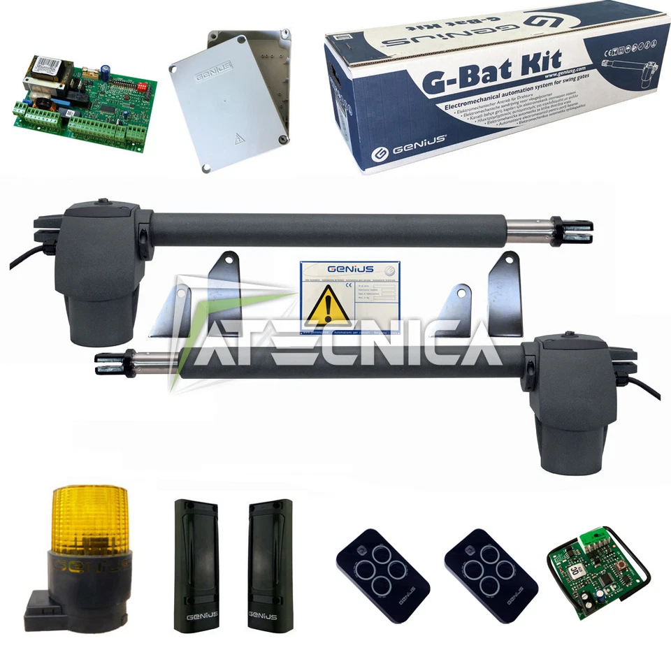 Kit cancello ante battenti FAAC GENIUS G-BAT KIT 230V RC 433Mhz 400kg 3m con 2TX