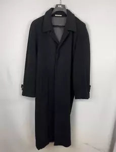 Massimo Wool Cashmere Blend Overcoat Black Size 42 R - Picture 1 of 5