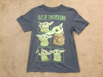 Boys T-shirt - Star Wars / Baby Yoda - Gray - Size L (10/12) - Image 1 of 4