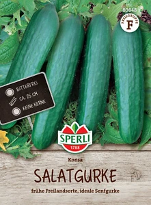 Salatgurke 'Konsa' F1 - Cucumis sativus, Senfgurke, Freiland Gurken Samen, 80848 - Bild 1 von 2