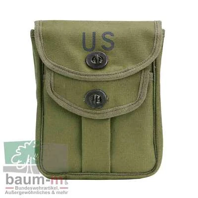 Munitionstasche US 17 x 21 cm oliv Canvas Baumwolle Army Patronen Gürtel Koppel - Bild 1 von 3