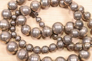 Vintage Taxco Mexico Sterling Silver Beaded Necklace X179A - Picture 1 of 4