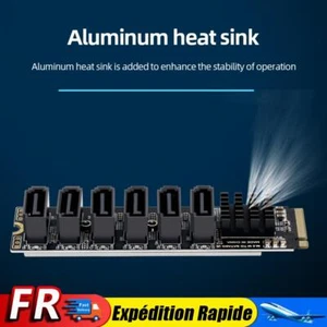 Carte d'extension M2 M-EKY PCIE3.0 vers SATA6G, PCIE Riser pour support de disqu - Photo 1/12