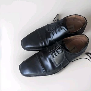 Pierre Cardin "Davis" Black Square Cap Toe Derby Shoes  Mens Size US 10.5 M - Picture 1 of 13