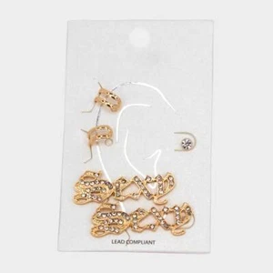 Jennifer & Company Women's Goldtone Ear Cuff Earrings Rhinestones Sexy Message - Picture 1 of 1