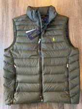 NWT POLO RALPH LAUREN Packable Down Vest Army Olive Green Mens Size Small $188