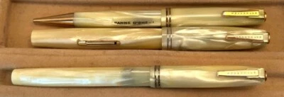 WATERMAN PLUMA ESTILOGRÁFICA PERLA BLANCA IDEAL 14k Plumín Lápiz Termómetro Set ¡Guau! Foto 1 de 4