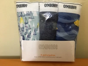 NWT Gymboree Boys Brief Underwear 3pair/pack Sailboat, crab and fish - Picture 1 of 2