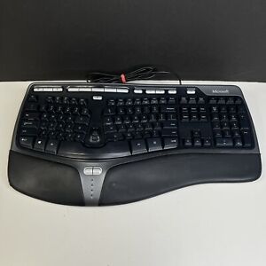 Microsoft Natural Ergonomic 4000 V1.0 Wired Keyboard WORKS - FREE SHIPPING