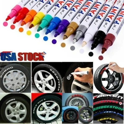 12Pcs Waterproof Permanent Paint Marker Pen For Car Tyre Tire Tread Rubber Metal - Image 1 of 4