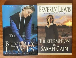 Beverly Lewis Redemption of Sarah Cain The Telling Lot of 2 HC Books VERY GOOD - Picture 1 of 4