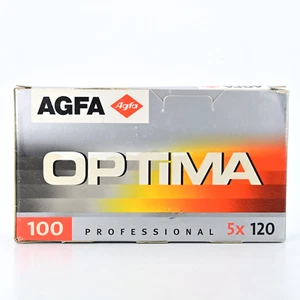 Paquete de 5 rollos de película profesional Agfa Optima 100 120 EXP 04/2004 hecha en Alemania - Imagen 1 de 8