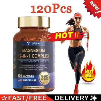 Complejo de magnesio 12 en 1 700 mg — citrato de glicinato malato taurato-120 quilates - Imagen 1 de 4